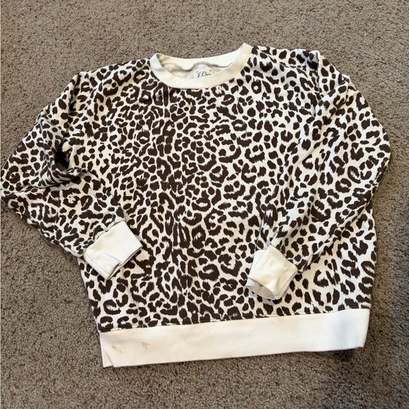 J. Crew Tops - J. Crew Vintage Fleece Leopard Sweatshirt
